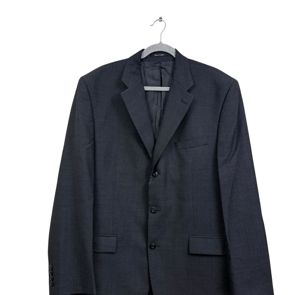 Polo University Mens Ralph Lauren Blazer Suit Jacket Wool 3 Button Gray Sz 44L